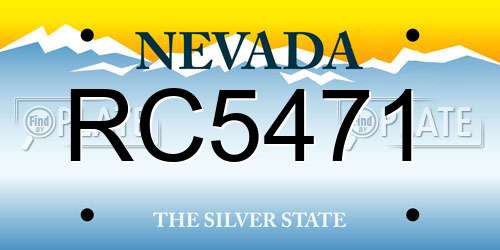 RC5471 Nevada License Plate