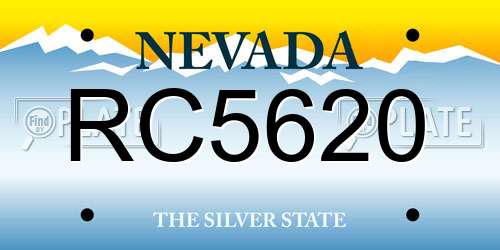 RC5620 Nevada License Plate