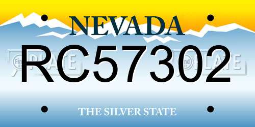 RC57302 Nevada License Plate