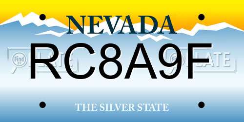 RC8A9F Nevada License Plate