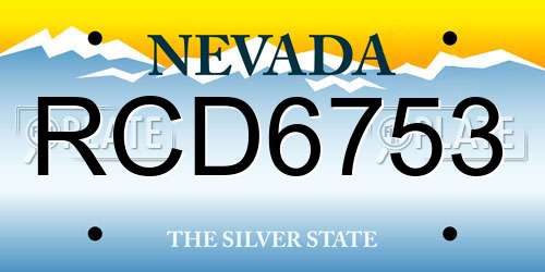 RCD6753 Nevada License Plate