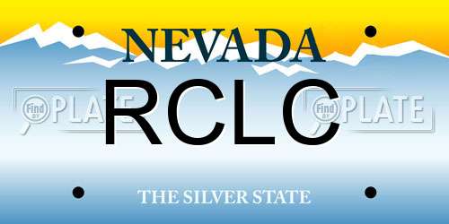 RCLC Nevada License Plate