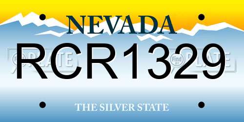 RCR1329 Nevada License Plate