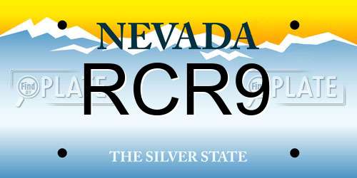RCR9 Nevada License Plate