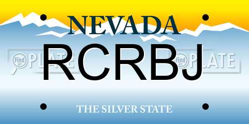 RCRBJ Nevada License Plate