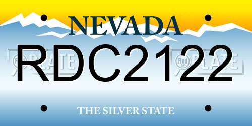 RDC2122 Nevada License Plate