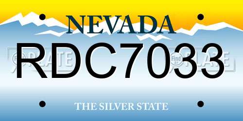 RDC7033 Nevada License Plate