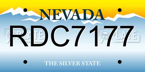 RDC7177 Nevada License Plate