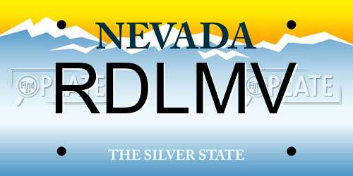 RDLMV Nevada License Plate