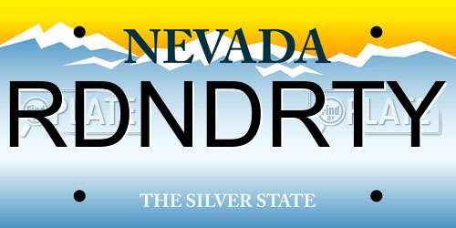 RDNDRTY Nevada License Plate