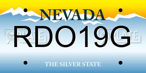RDO19G Nevada License Plate
