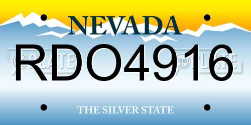 RDO4916 Nevada License Plate