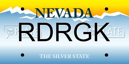 RDRGK Nevada License Plate