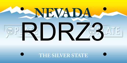 RDRZ3 Nevada License Plate