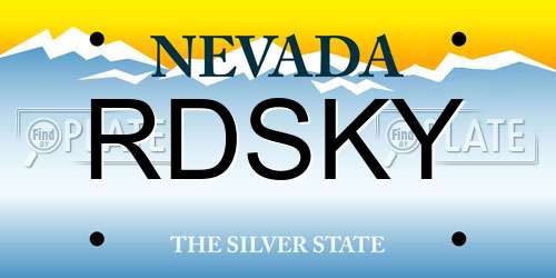 RDSKY Nevada License Plate