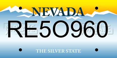 RE5O960 Nevada License Plate