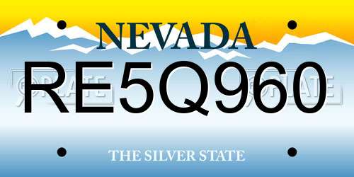 RE5Q960 Nevada License Plate