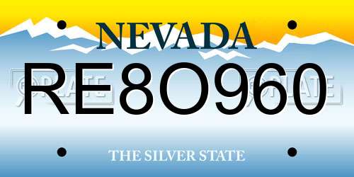 RE8O960 Nevada License Plate