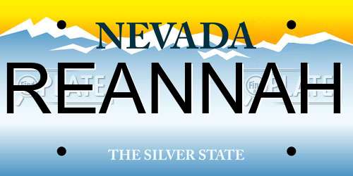 REANNAH Nevada License Plate