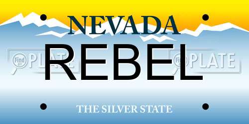 REBEL Nevada License Plate