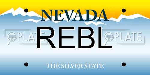 REBL Nevada License Plate