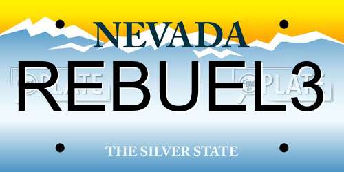 REBUEL3 Nevada License Plate