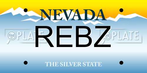 REBZ Nevada License Plate