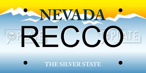 RECCO Nevada License Plate