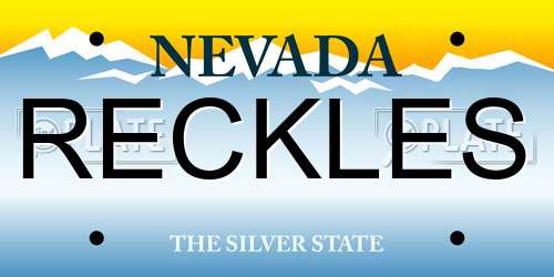 RECKLES Nevada License Plate