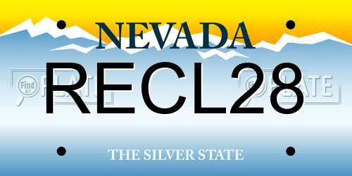RECL28 Nevada License Plate