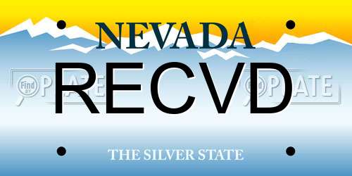 RECVD Nevada License Plate