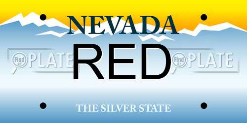 RED Nevada License Plate