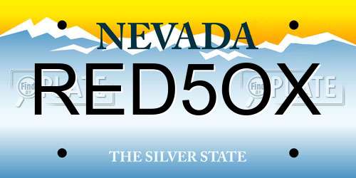 RED5OX Nevada License Plate
