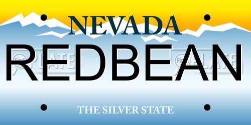 REDBEAN Nevada License Plate