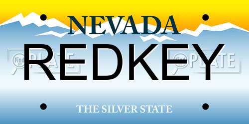 REDKEY Nevada License Plate