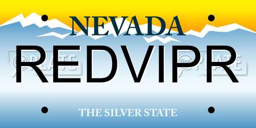 REDVIPR Nevada License Plate