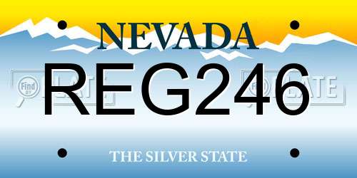 REG246 Nevada License Plate