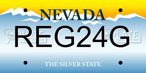 REG24G Nevada License Plate