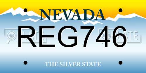 REG746 Nevada License Plate