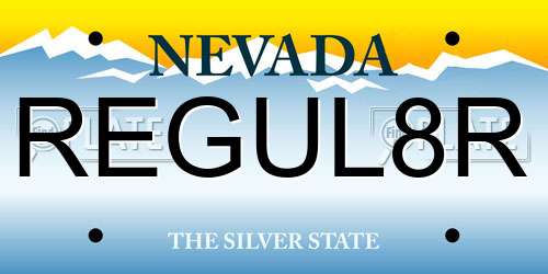 REGUL8R Nevada License Plate