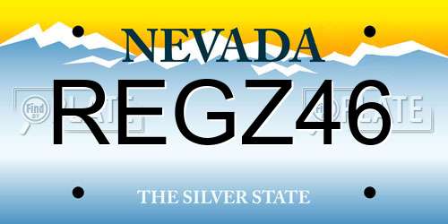 REGZ46 Nevada License Plate