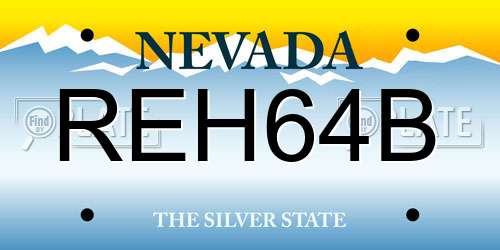 REH64B Nevada License Plate
