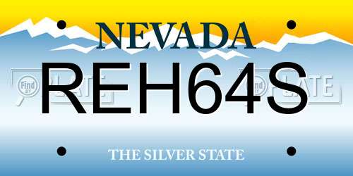 REH64S Nevada License Plate
