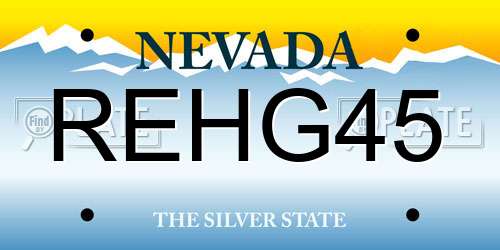 REHG45 Nevada License Plate
