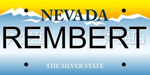 REMBERT Nevada License Plate
