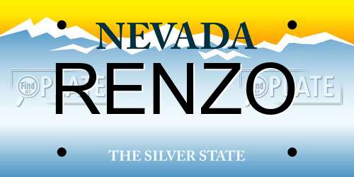 RENZO Nevada License Plate