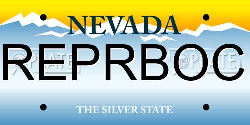 REPRBOC Nevada License Plate
