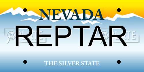 REPTAR Nevada License Plate