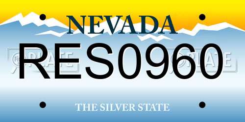 RES0960 Nevada License Plate
