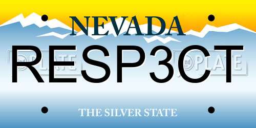 RESP3CT Nevada License Plate